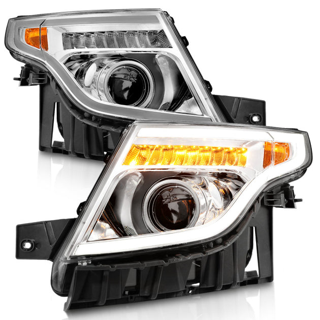 2011-2015 Black Projector Headlights With Amber Reflectors For 2011 2015 Ford Explorer 733280