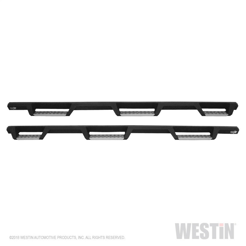 Westin 14-18 Chevrolet Silverado 1500 DC 6.5ft Bed HDX Stainless Drop W2W Nerf Step Bars - Tex. Blk