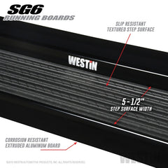 Westin SG6 Black Aluminum Running Boards 79 in