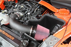 JLT 15-20 Ford Mustang GT350/GT350R Black Textured Cold Air Intake Kit w/Red Filter - Tune Req