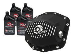 aFe POWER 21-22 Ram1500 TRX Hemi V8 6.2L PRO Series Rear Diff Cover Black w/Machined Fins & Gear Oil