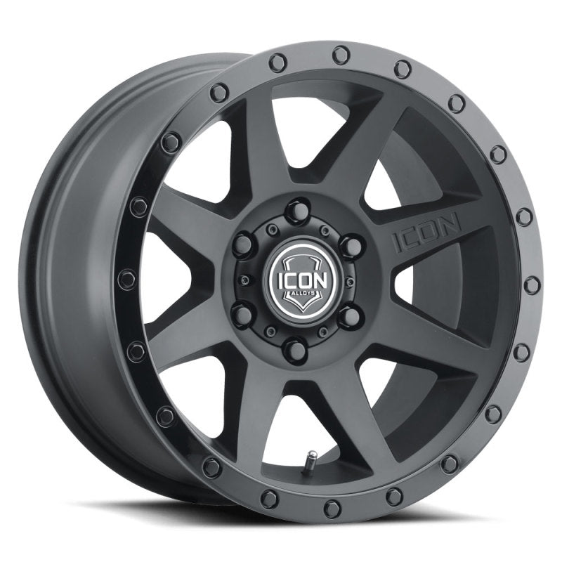 ICON Rebound 17x8.5 6x5.5 25mm Offset 5.75in BS 95.1mm Bore Satin Black Wheel