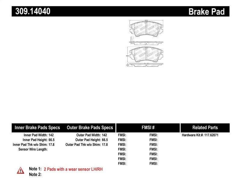 StopTech Performance Front Brake Pads 11-16 Chevy Caprice