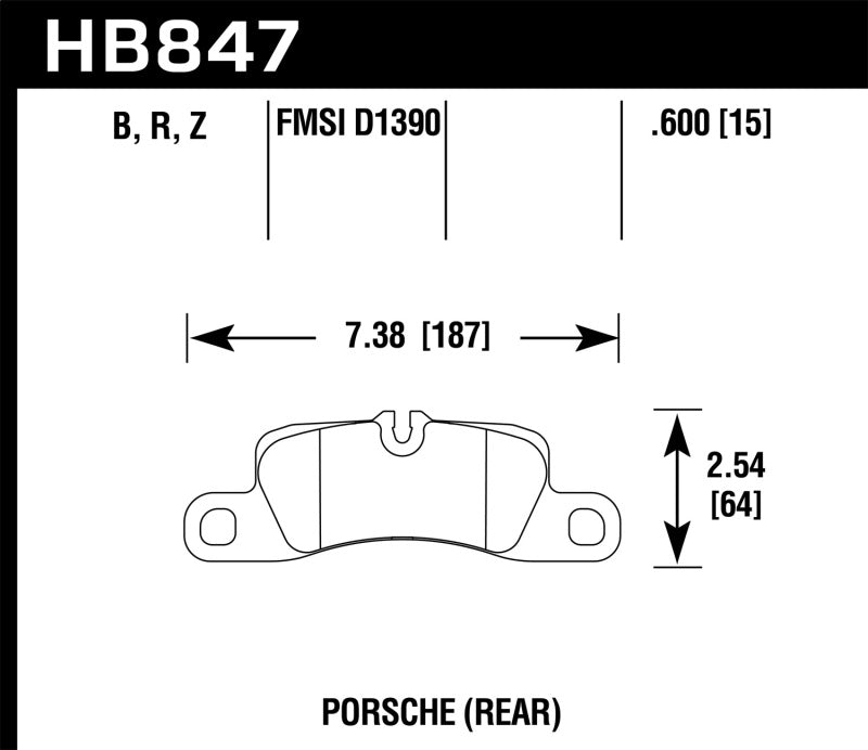 Hawk 11-18 Porsche Cayenne Performance Ceramic Rear Brake Pads