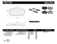 StopTech Performance 97-04 Porsche Boxster / 00-08 Boxster S / 98-08 911 Rear Brake Pads