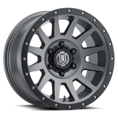 ICON Compression 18x9 5x5 -12mm Offset 4.5in BS Titanium Wheel