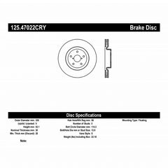 Stoptech 05-07 Subaru Impreza WRX Sti Front High Carbon CRYO-STOP Rotor