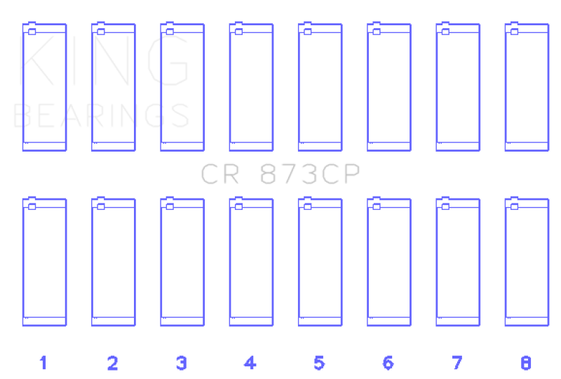 King GM 379/395 16V (Size .026) Connecting Rod Bearings (Set of 8)