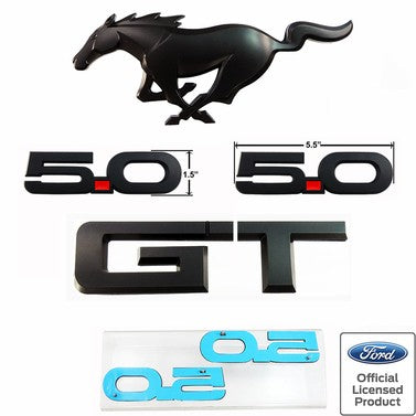 15-22 MUSTANG GT BLACK OUT EMBLEM PACKAGE FORD OFFICIALLY LICENSED