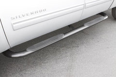Lund 01-13 Chevy Silverado 1500 Crew Cab (Body Mount) 4in. Oval Curved SS Nerf Bars - Polished