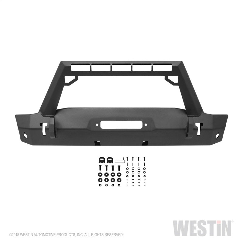 Westin 18-19 Jeep Wrangler JL Stubby Front Bumper - Textured Black