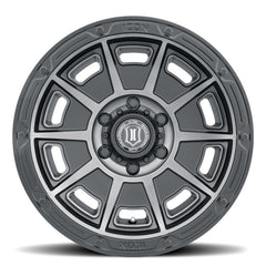 ICON Victory 17x8.5 6x135 6mm Offset 5in BS Smoked Satin Black Tint Wheel