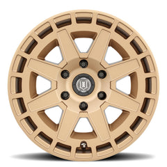 ICON Compass 17x8.5 5x5 -6mm Offset 4.5in BS Satin Brass Wheel