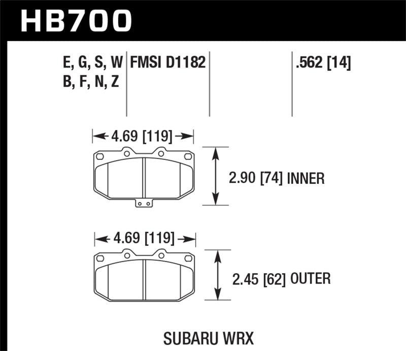 Hawk 06-07 Subaru Impreza WRX DTC-30 Front Race Brake Pads