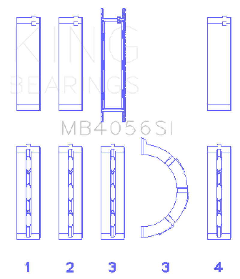 King 97-07 Ford 2.5L/2.9L/3.0L (Size 0.25) Main Bearing Set