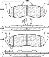 StopTech 05-10 Jeep Grand Cherokee Street Select Rear Brake Pads