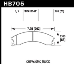 Hawk Chevy/GMC Express/Silverado/Savana/Sierra 15/25/35/4500 SuperDuty Rear Street Brake Pads