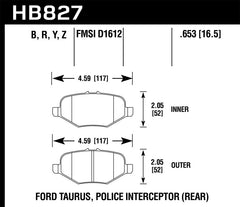 Hawk 13-16 Ford Taurus SHO Performance Ceramic Street Rear Brake Pads