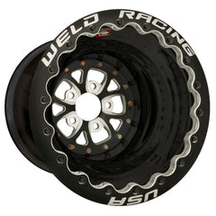 Weld V-Series 16x16 / 5x4.75 BP / 5in. BS Black Wheel - Black Double Beadlock