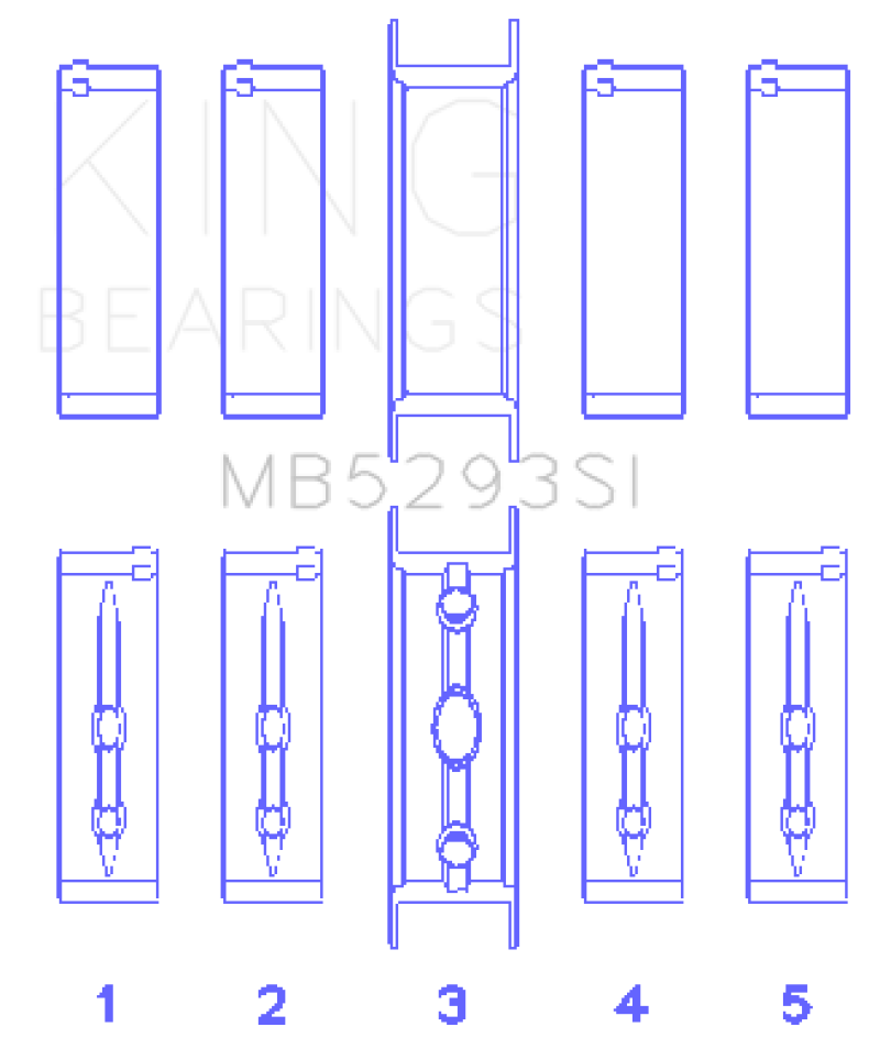King GM 294/325/345/364CI 4.8/5.3/5.7/6.0L L20/LS1/LS2/LS4/LS6 (Size 030) Main Bearing Set
