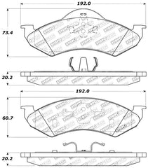 StopTech Sport Brake Pads w/Shims - Rear