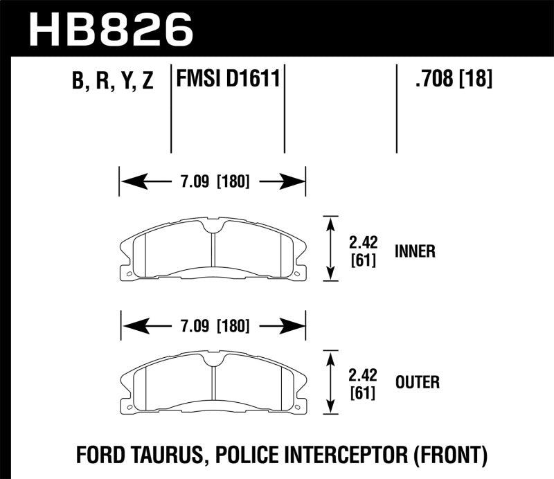 Hawk 13-16 Ford Taurus SHO / 13-16 Lincoln MKS Performance Ceramic Street Front Brake Pads