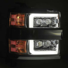 AlphaRex 15-18 Chevy 2500HD NOVA LED Proj Headlights Plank Style Black w/Activ Light/Seq Signal/DRL