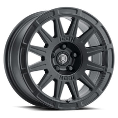 ICON Ricochet 15x7 5x100 15mm Offset 4.6in BS 56.1mm Bore Satin Black Wheel