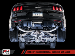 AWE Tuning S550 Mustang GT Cat-back Exhaust - Track Edition (Chrome Silver Tips)