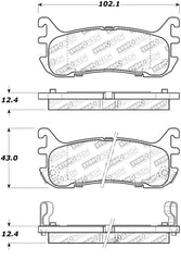 StopTech Street Touring 94-97/99-05 Miata w/ Normal Suspension Rear Brake Pads D636