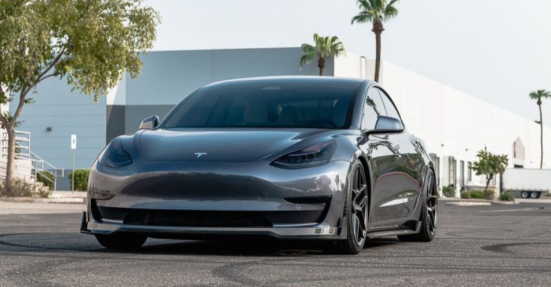 VR Aero 2018+ Tesla Model 3 Gloss Carbon Fiber Front Lip Spoiler