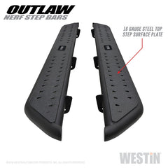 Westin 15-19 Ford F-150 SuperCrew / 17-19 Ford F-250/350 Crew Cab Outlaw Nerf Step Bars