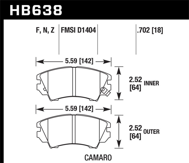 Hawk 10-15 Chevrolet Camaro HPS 5.0 Front Brake Pads