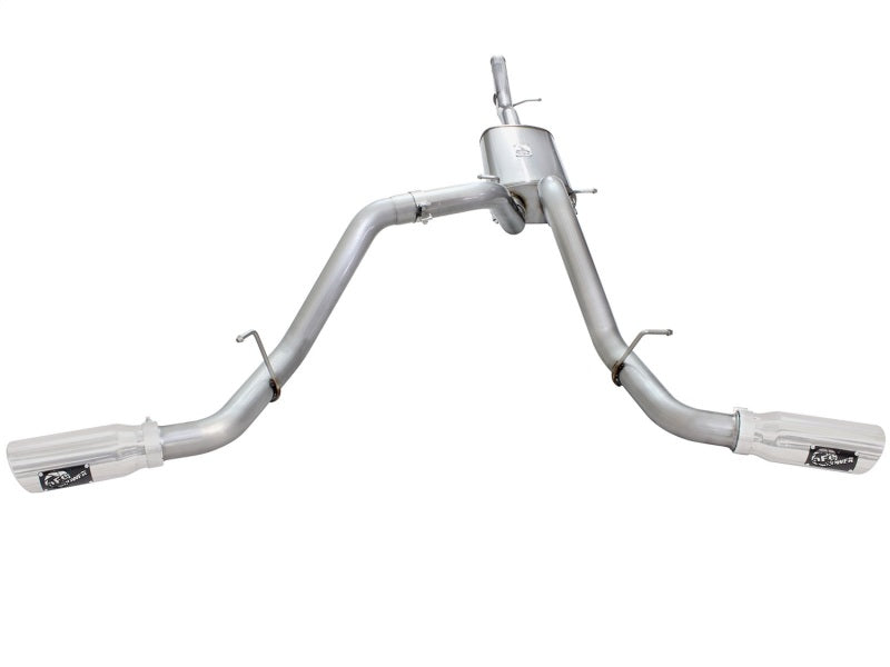 aFe Mach Force-XP Exhaust 3in Cat-Back SS 14-15 GM 1500 Trucks 4.3L/5.3L Dual Split w/ Polished Tip