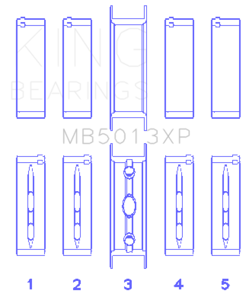 King Chevy LS1 / LS6 / LS3 (Size 010) Performance Main Bearing Set