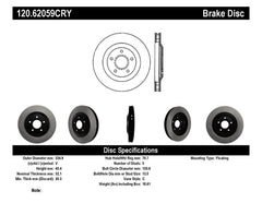 Stoptech 97-04 Chevy Corvette Left Front CRYO-STOP Rotor