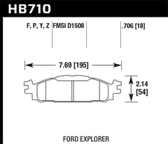 Hawk 11-13 Ford Explorer/12-13 Taurus SHO / 12-13 Lincoln MKS/MKT HPS Front Street Brake Pads
