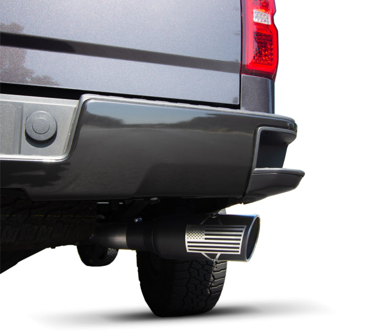 Gibson 14-18 GMC Sierra 1500 SLT 6.2L 4in Patriot Series Cat-Back Single Exhaust - Stainless