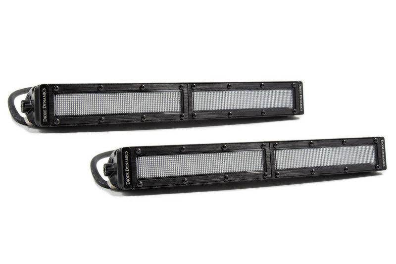 Diode Dynamics 12 In LED Light Bar Single Row Straight Clear Flood (Pair) Stage Series