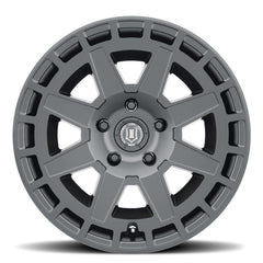 ICON Compass 17x8.5 5x5 -6mm Offset 4.5in BS Satin Black Wheel