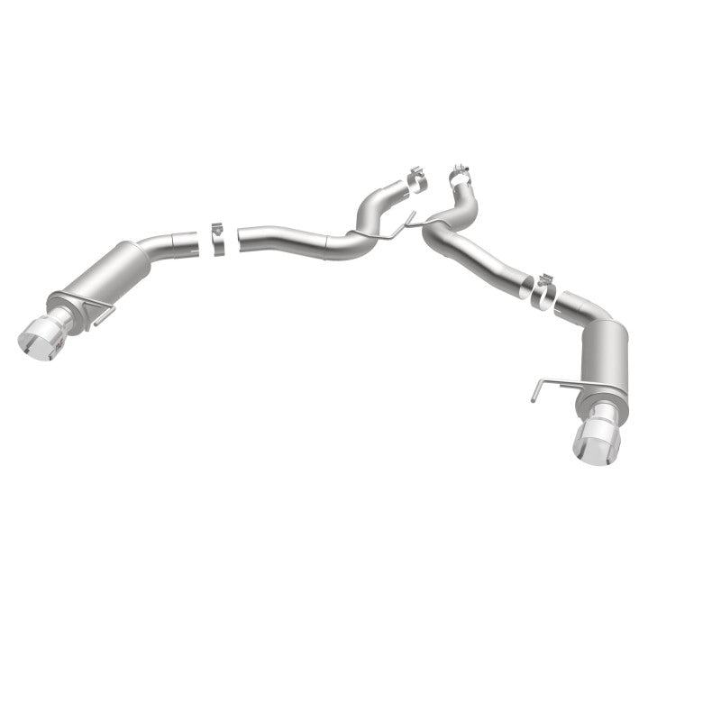 MagnaFlow Axle Back, SS, 3in, Competition, Dual Split Polished 4.5in Tip 2015 Ford Mustang GT V8 5.0