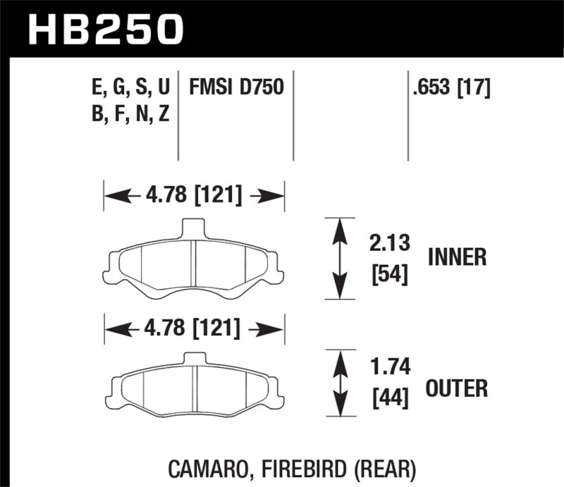 Hawk 98-02 Chevrolet Camaro SS/Z28 / 98-02 Pontiac Firebird HT-10 Race Rear Brake Pads