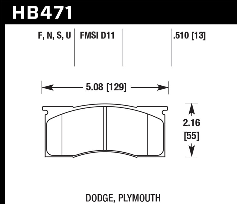 Hawk 66-72 Dodge Dart / 66-69 Pylmouth Barracuda HT-10 Race Front Brake Pads