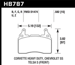 Hawk 15 Chevy Corvette / 16-17 Chevy Camaro / 16-17 Cadillac CTS HP+ Front Brake Pads