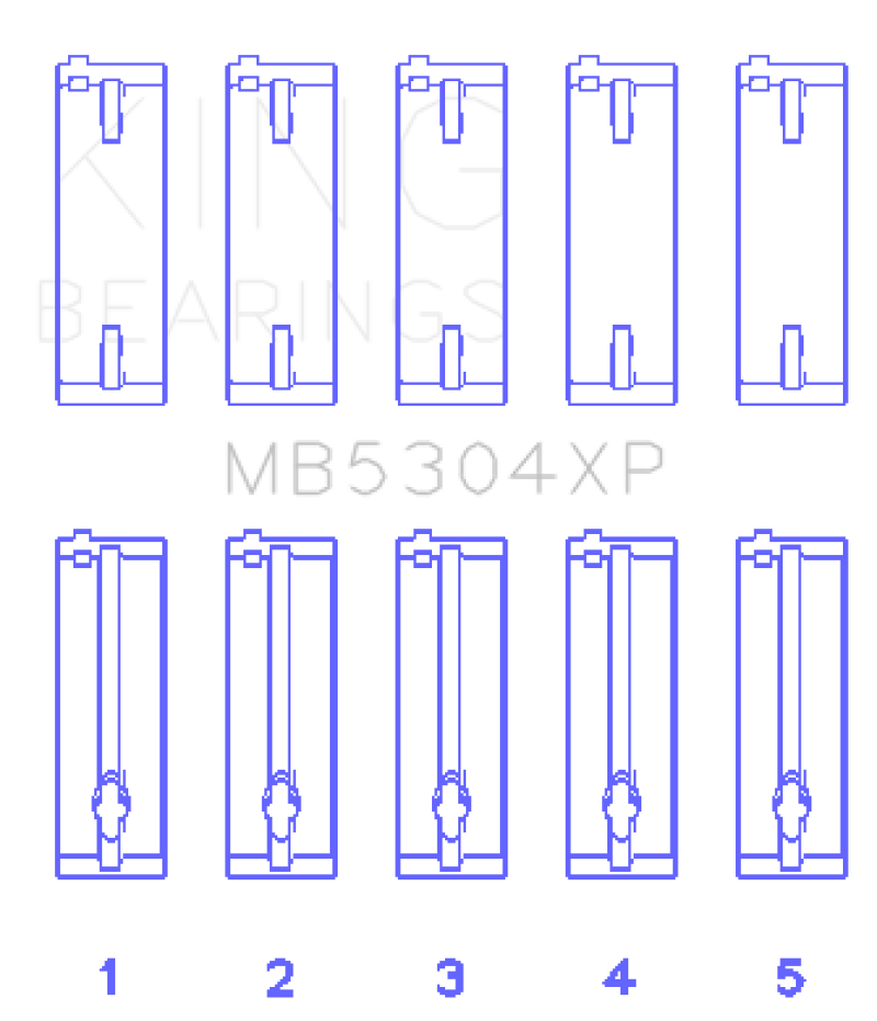 King Mazda B6/B6-T/ZM/B3/B5 (Size +0.25) Main Bearing Set
