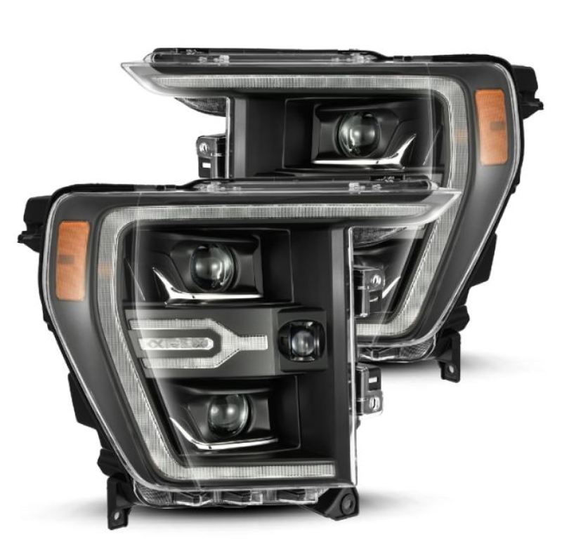 AlphaRex 21-22 Ford F150 Luxx-Series Projector Headlights Black w/Activ Light/Seq Signal