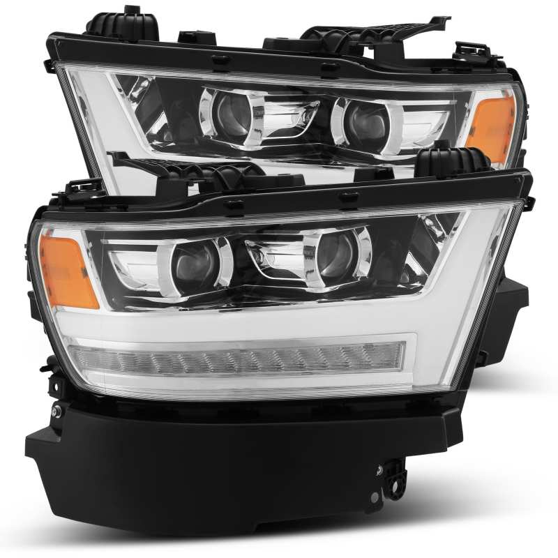 AlphaRex 19-20 Ram 1500HD PRO-Series Proj Headlight Plnk Styl Chrm w/Activ Light/Seq Signal/Plnk DRL