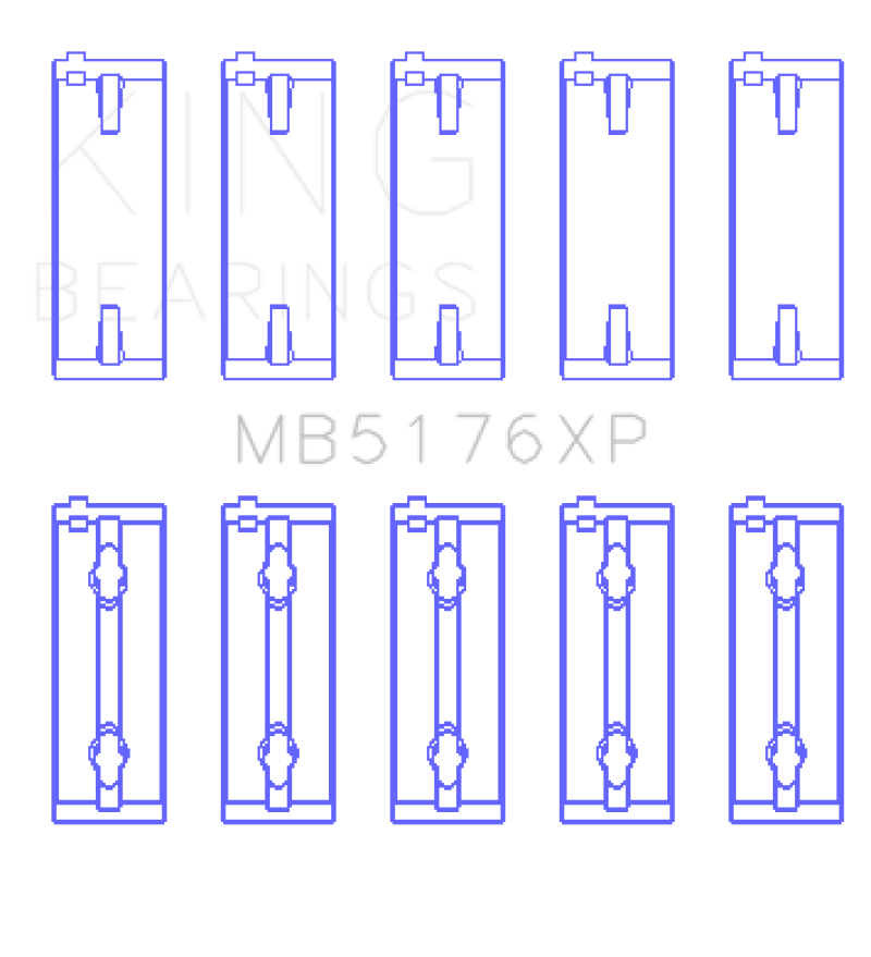 King Mitsuishi 4G91/4G92/4G93 16V (Size STDX) Crankshaft Main Bearing Set