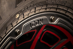 ICON Victory 17x8.5 6x135 6mm Offset 5in BS Satin Black w/Red Tint Wheel