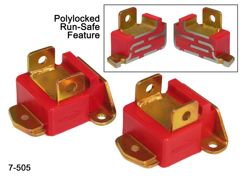 Prothane GM Motor Mounts - Type B Tall - Red